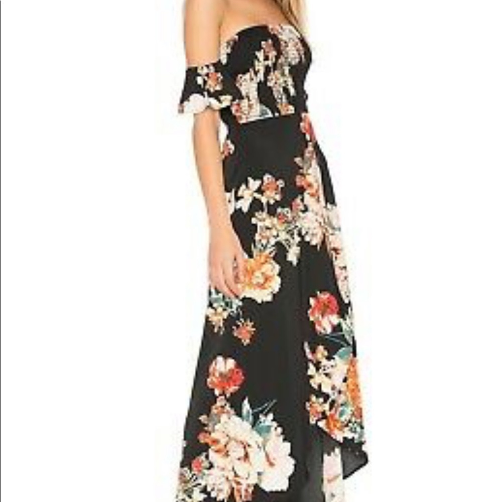 Off the shoulder high low maxi dress